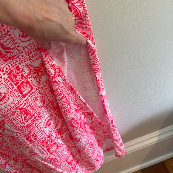 LILY PULITZER Med ETTA Mizner Red Maxi T-Shirt Dress Seaside Harbour - Picture 4 of 7